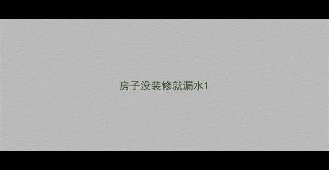 图片 房子没装修就漏水1