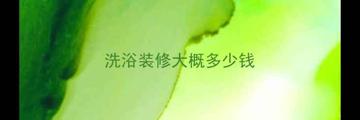 图片 洗浴装修大概多少钱