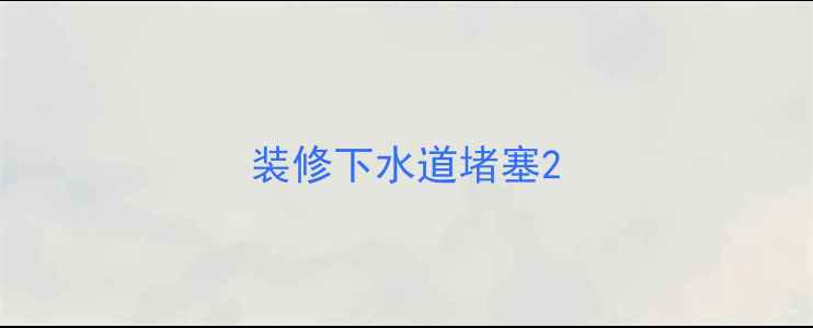 图片 装修下水道堵塞2