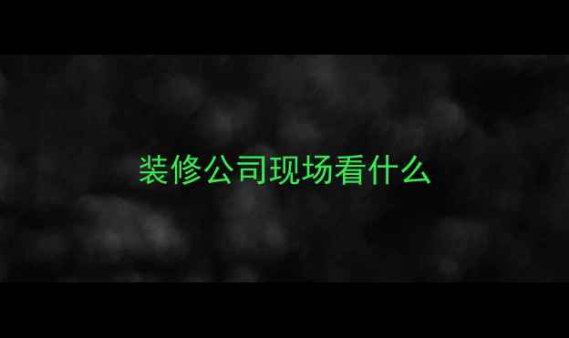 图片 装修公司现场看什么