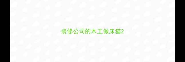 图片 装修公司的木工做床猫2