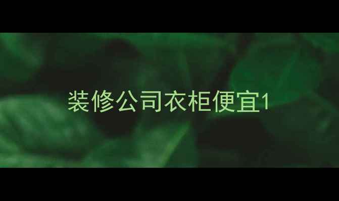 图片 装修公司衣柜便宜1