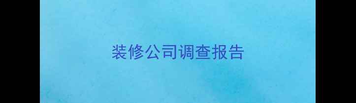 图片 装修公司调查报告