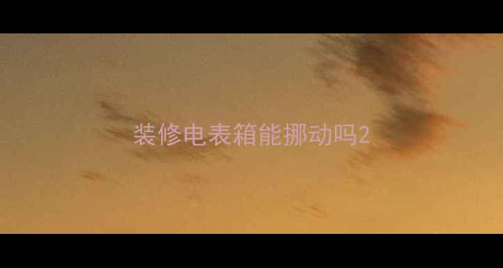 图片 装修电表箱能挪动吗2